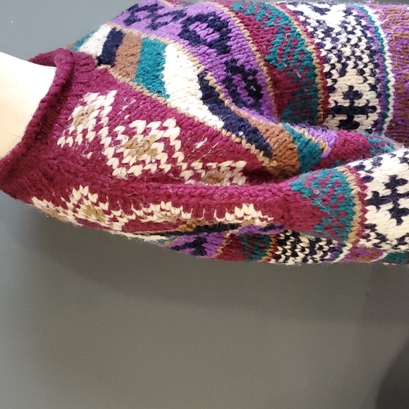 Native American hand made knit sweater size L - Picture 6 of 13